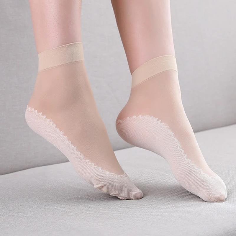 Silk Anti-Slip Socks (6 Pairs / Set)