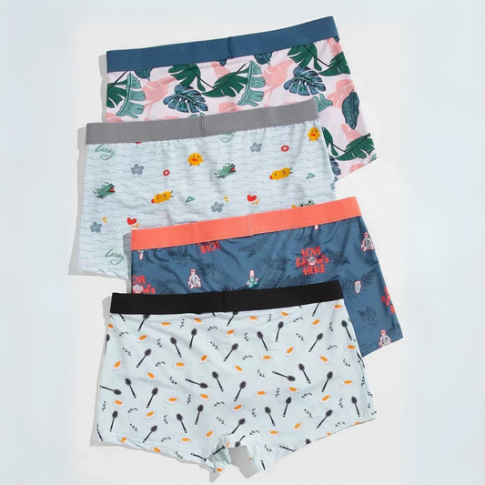 Men 8 PCS Tropical & Cartoon Graphic Boxer Breif