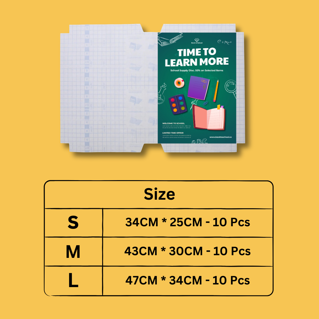 Invisible Self-Stick Book Cover Guards – Pack of 30