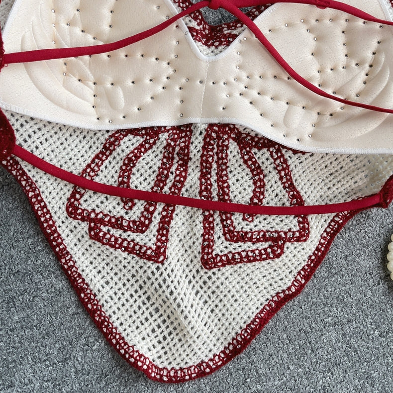 Luxe Bow Pearl Crochet Top