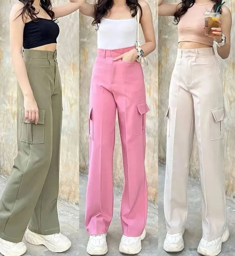 SALE LIVE !! π₯π (PACK - 3) Straight-leg pants with horizontal pockets