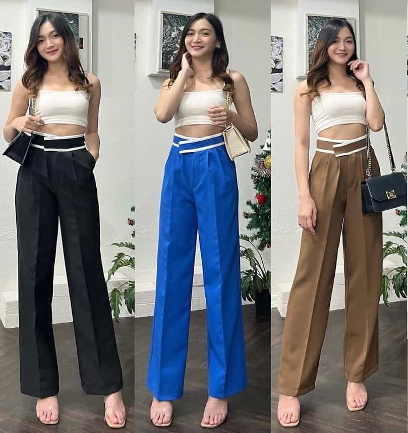 SALE LIVE !! π₯π (PACK - 3) Straight-leg pants with horizontal pockets