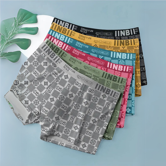 Pack Of 8 |Cotton Letter Printed Men Boxer Underwear