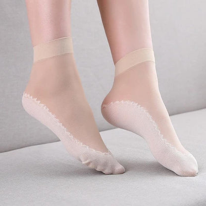 Silk Anti-Slip Socks (6 Pairs / Set)