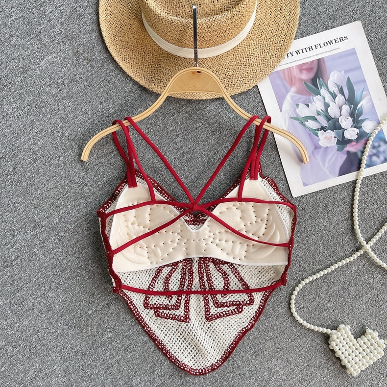 Luxe Bow Pearl Crochet Top