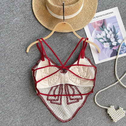 Luxe Bow Pearl Crochet Top