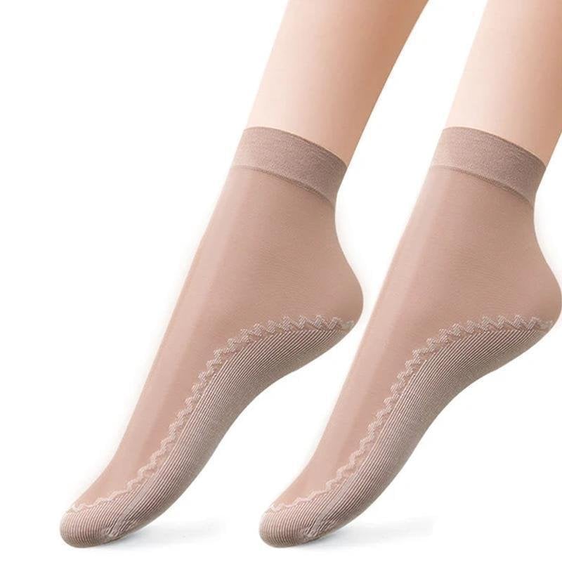Silk Anti-Slip Socks (6 Pairs / Set)