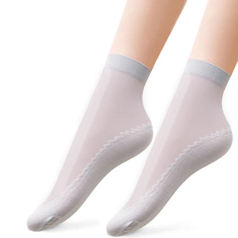 Silk Anti-Slip Socks (6 Pairs / Set)