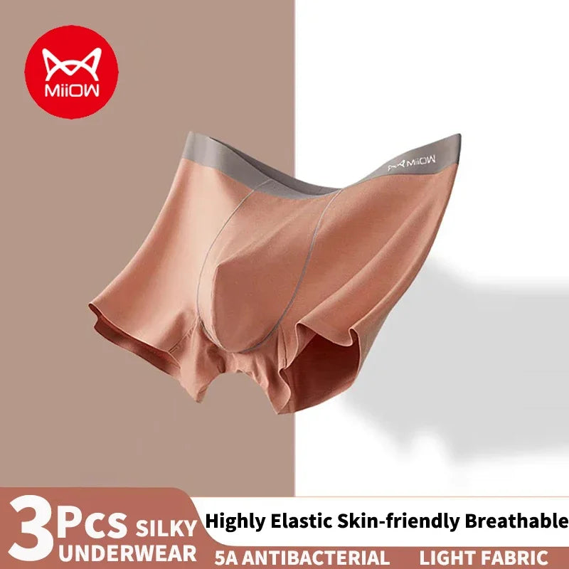 Men's 3-Pack Combo Ice Silk Briefs: Cool & Breathable Comfort