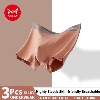 Men's 3-Pack Combo Ice Silk Briefs: Cool & Breathable Comfort