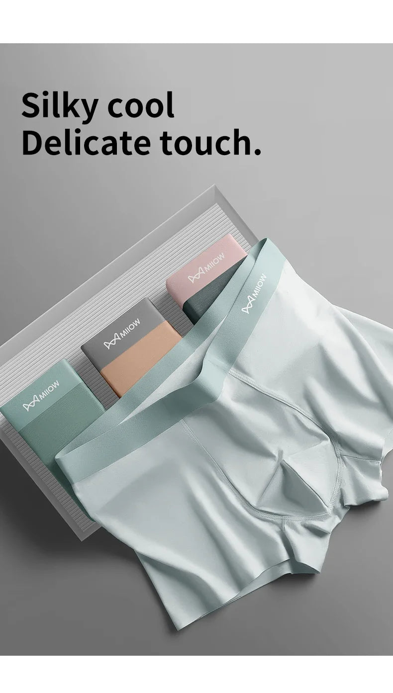 Men's 3-Pack Combo Ice Silk Briefs: Cool & Breathable Comfort