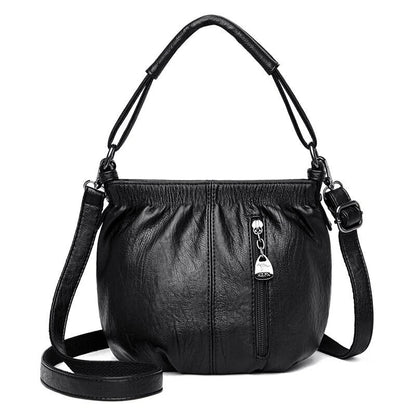 Real Leather Crossbody Bag Luxe Textured Finish Practical Multi-Compartment Blessing Bag